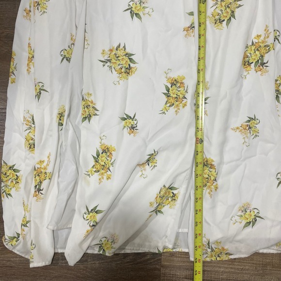 Show Me Your Mumu Floral Maxi Dress Womens Large White Yellow Ruffle - Picture 4 of 6